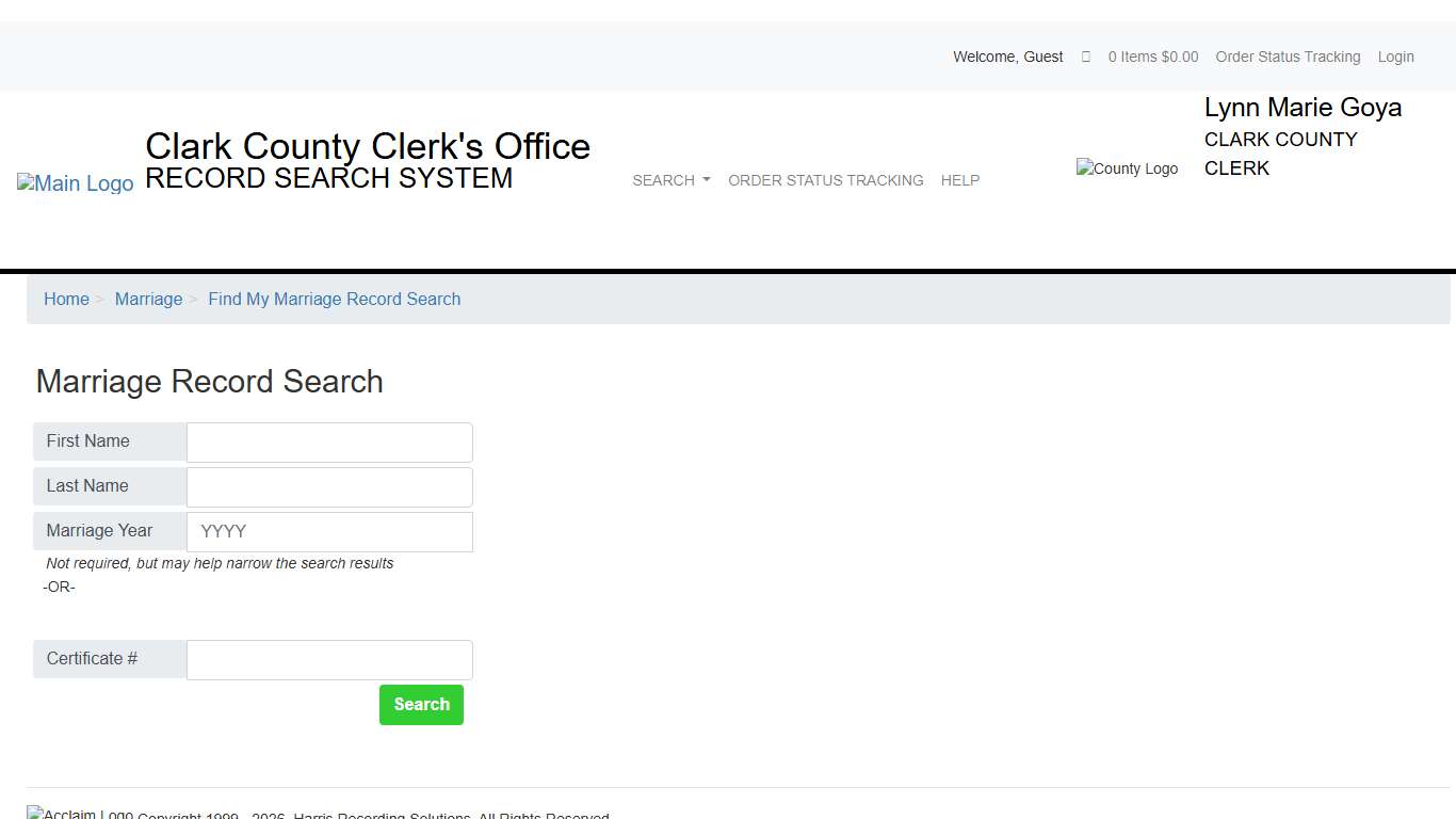 Marriage Search by Name